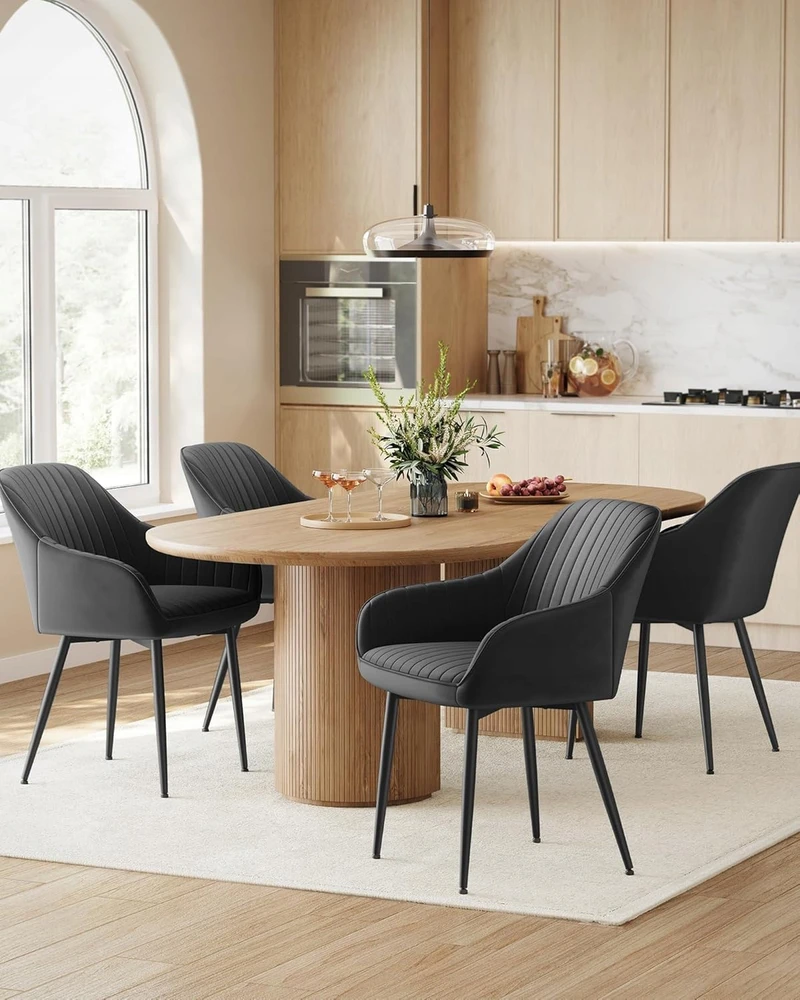 Songmics Minkštas Velvet Bucket Chair Juodas Loft Velvet