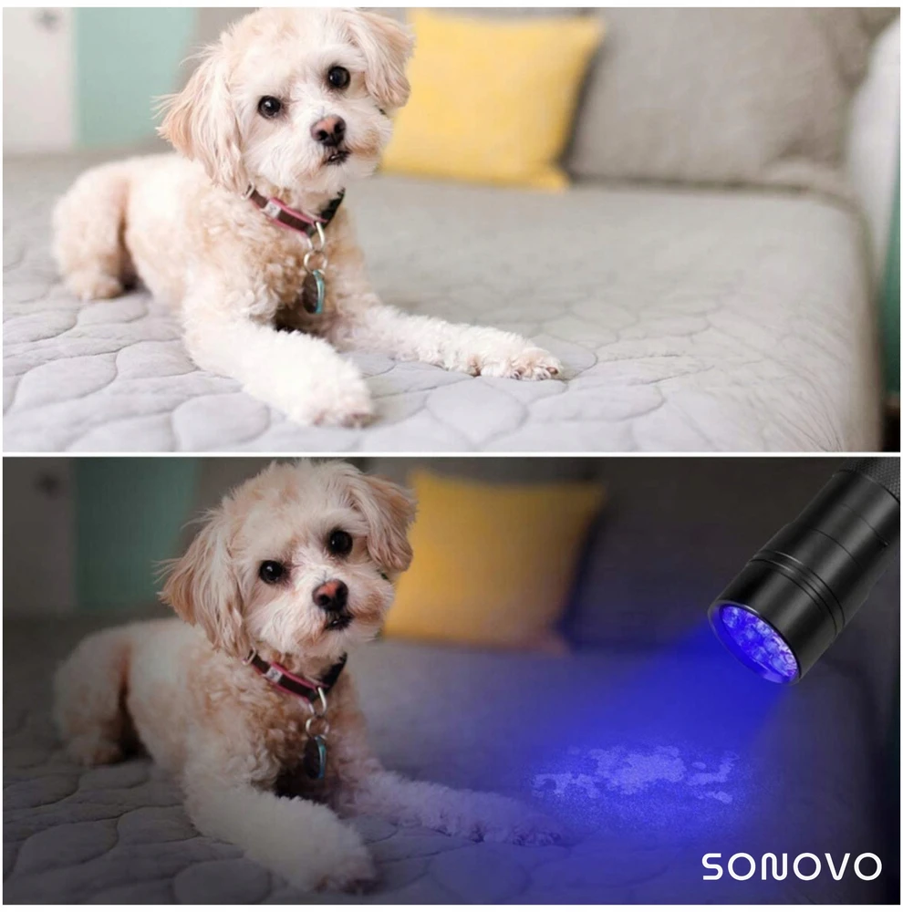 Sonovo Galingas UV žibintuvėlis 12 LED 395nm gintaro mineralams + 3x AAA baterijos