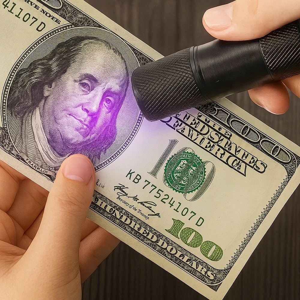 Sonovo UV BIRŠTYNAS GINTARINĖS ŠLAPIMO DĖMĖMS GYVINTINIŲ BANKNOTŲ 9 LED