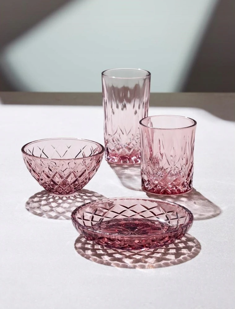 STM Sorrento puodeliai, 4 vnt., rožinės spalvos, Lyngby Glas