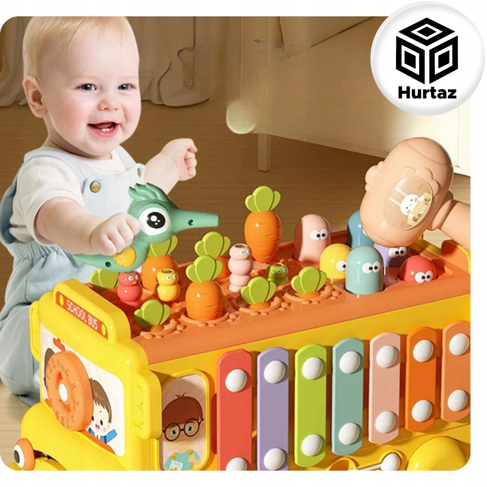 SORTER MOKOMOJO AUTOBUSA INTERAKTYVUS MONTESSORI BLOKAS CULMER HAMMER