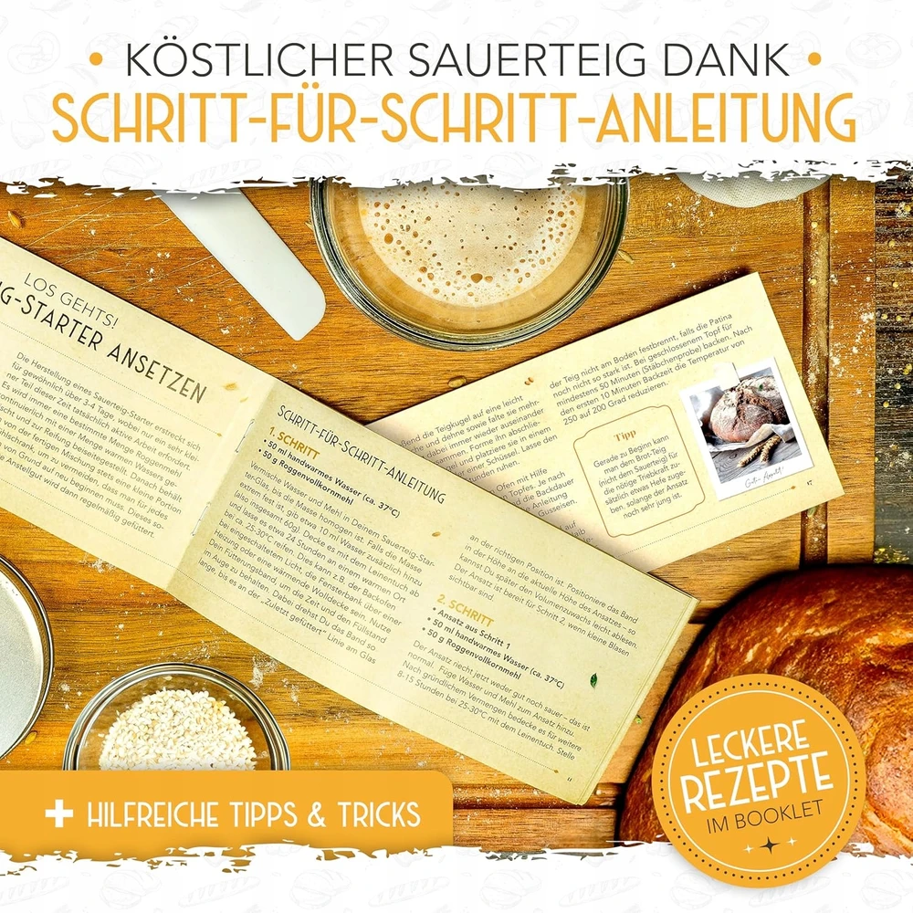 SOURDIN STARTER KIT 1000ml FERMENTACINIO STIKLO TERMOMETRO METELĖ