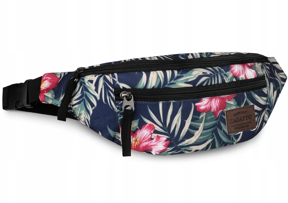 Spalvingas moteriškas liemeninis krepšys, didelis sportinis klubinis krepšys su gėlėmis ZAGATTO