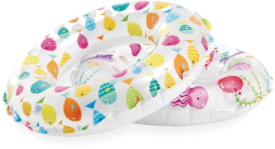 Spalvingas žuvų plaukimo žiedas 61 cm INTEX 59241