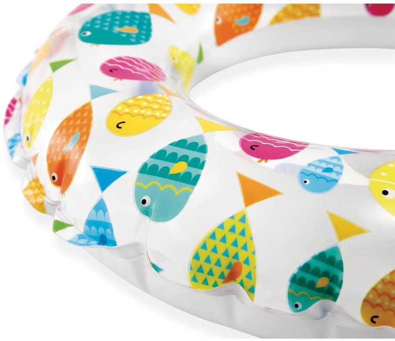 Spalvingas žuvų plaukimo žiedas 61 cm INTEX 59241