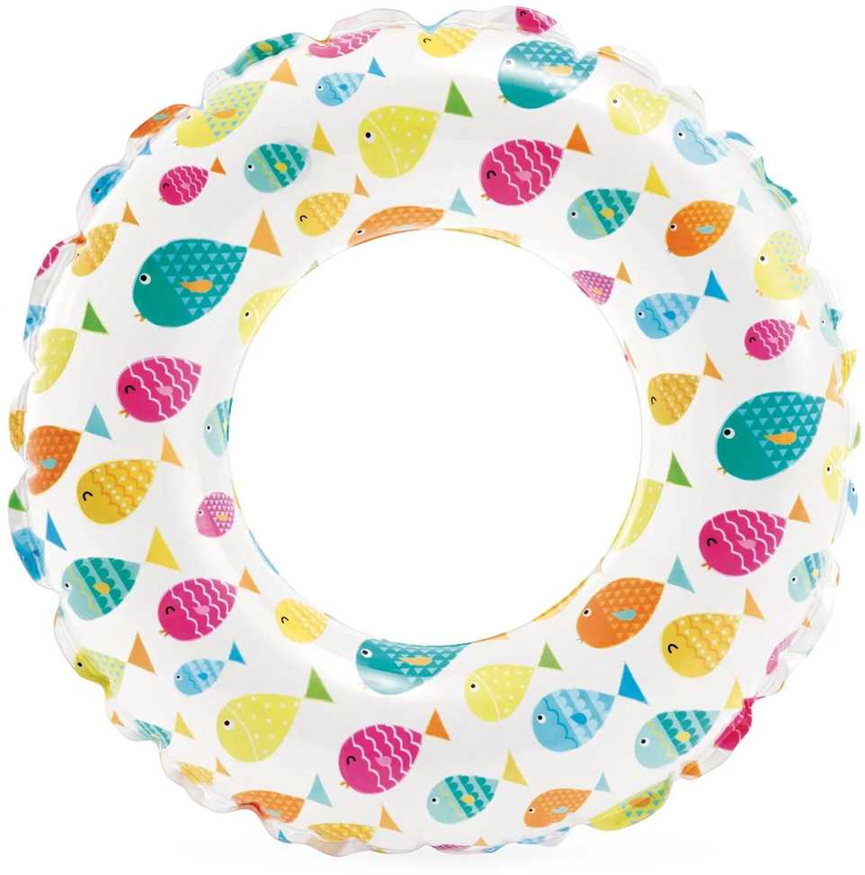 Spalvingas žuvų plaukimo žiedas 61 cm INTEX 59241