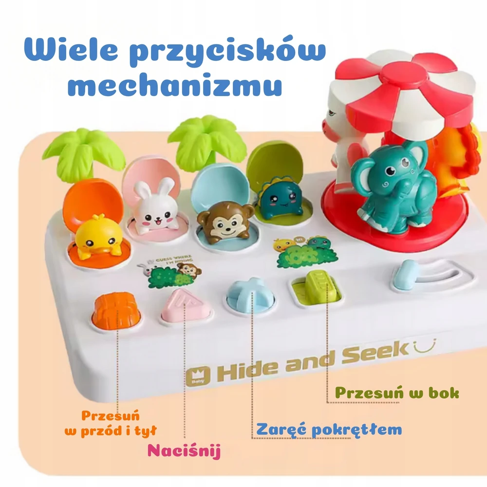 Vaikiškas interaktyvus žaislas WOOPIE Pop-Up karuselė