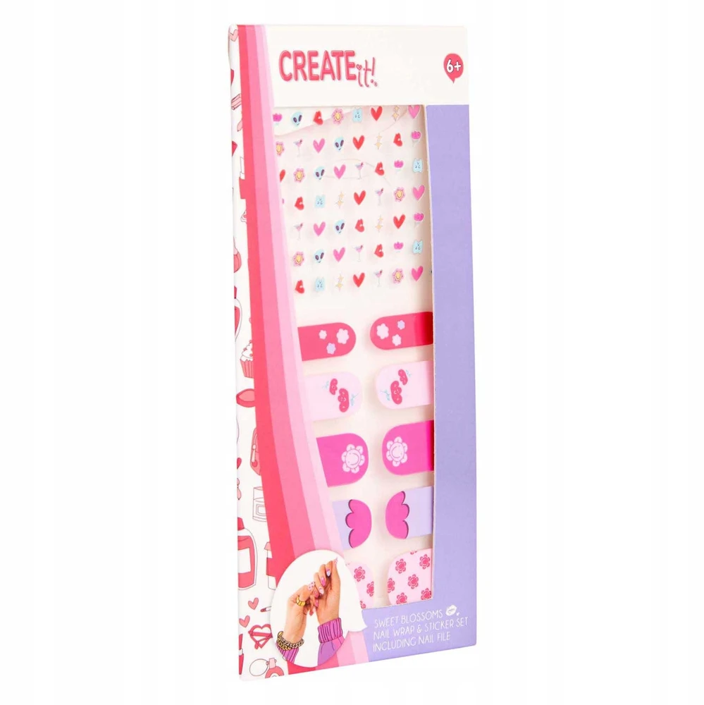 Spalvingos nagų lipdukai "Create It!" vaikams nuo 6 metų
