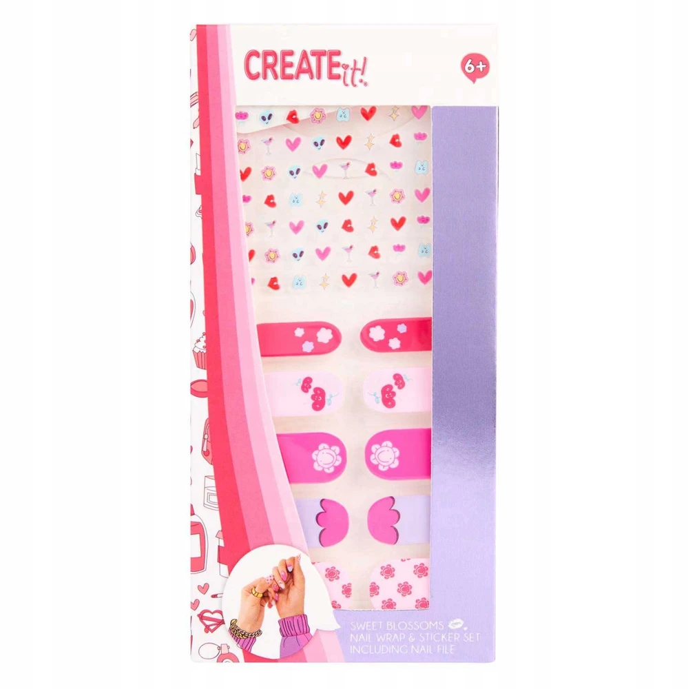 Spalvingos nagų lipdukai "Create It!" vaikams nuo 6 metų
