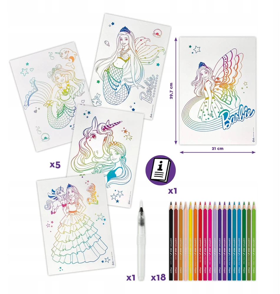 Spalvinino rinkinys Maped Creativ Barbie Aqua Art