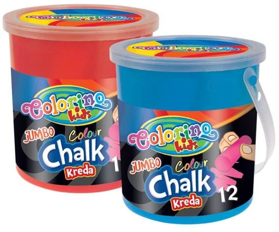 COLORINO KIDS spalvota kreida kibirėlyje Jumbo, 12 spalvų, 32988PTR