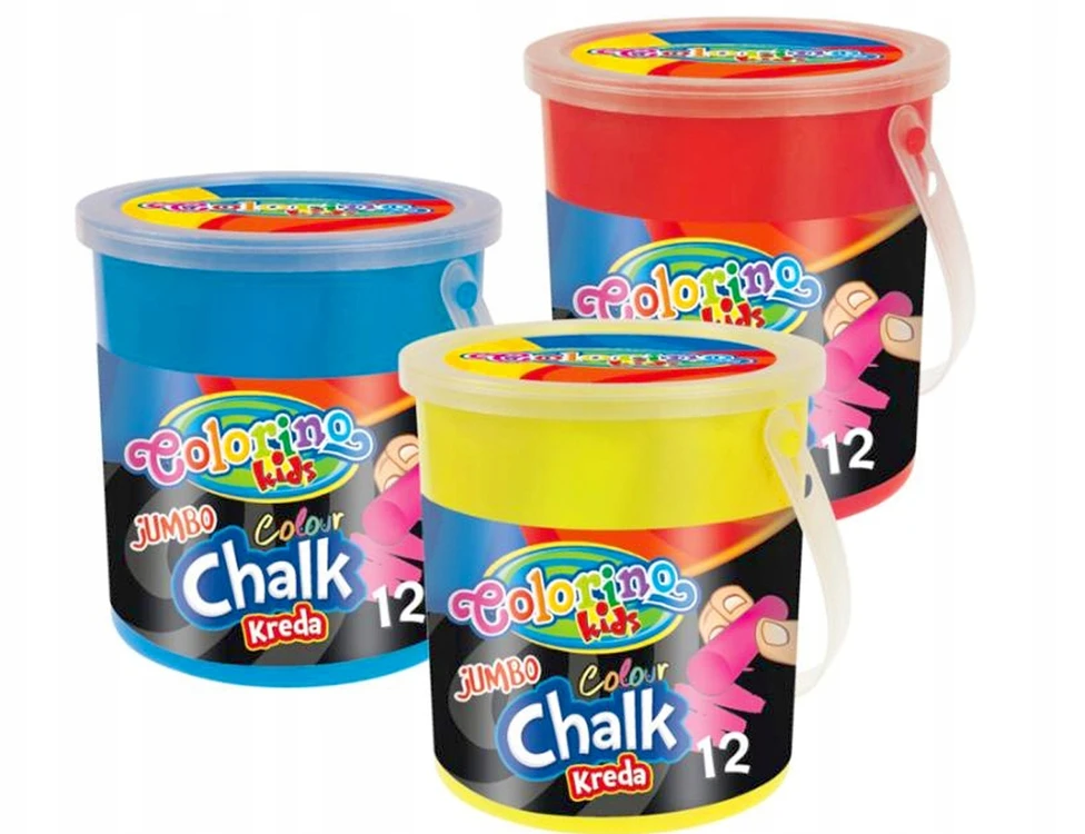 COLORINO KIDS spalvota kreida kibirėlyje Jumbo, 12 spalvų, 32988PTR