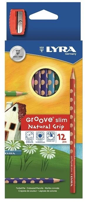 Fila Spalvotas pieštukas Lyra Groove Slim 12vnt.+drožtukas