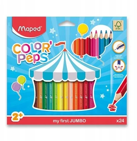 Spalvotas pieštukas Maped ColorPeps Early Age Jumbo FSC 24vnt.