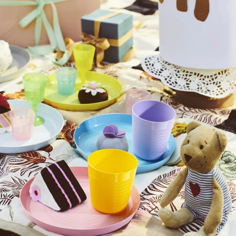 Spalvoti KALAS plastikiniai puodeliai vaikams, IKEA pikniko rinkinys, 6 vnt