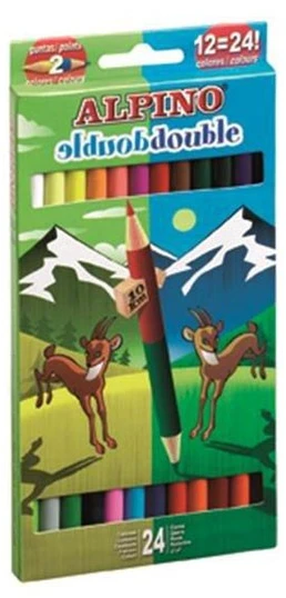 ALPINO dvipusiai pieštukai DOUBLE, 12 vnt.