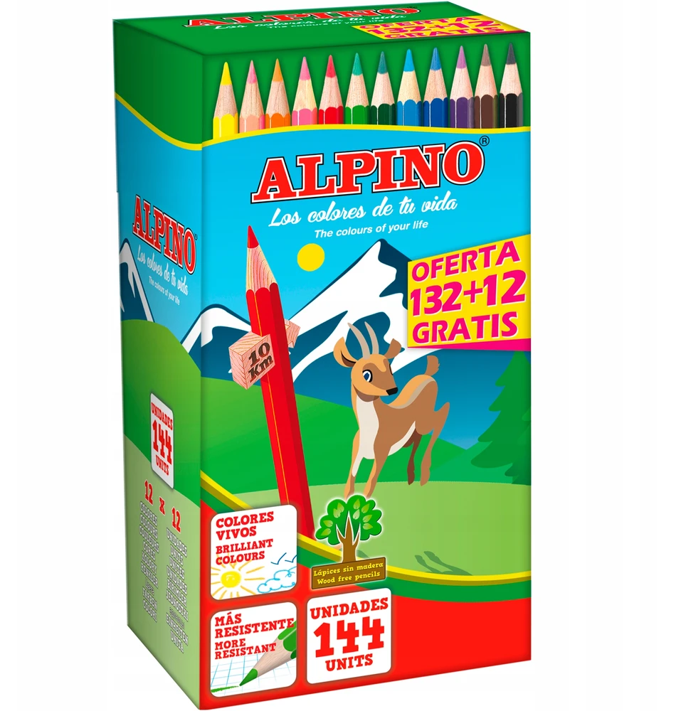 Spalvoti pieštukai Alpino Festival, 144 vnt