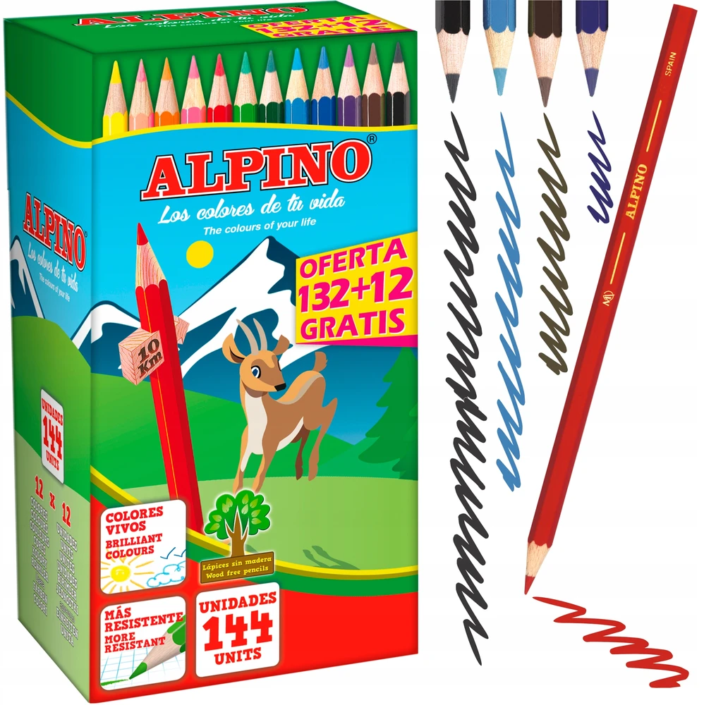 Spalvoti pieštukai Alpino Festival, 144 vnt
