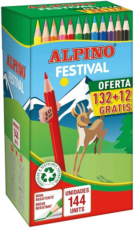 Spalvoti pieštukai Alpino Festival, 144 vnt