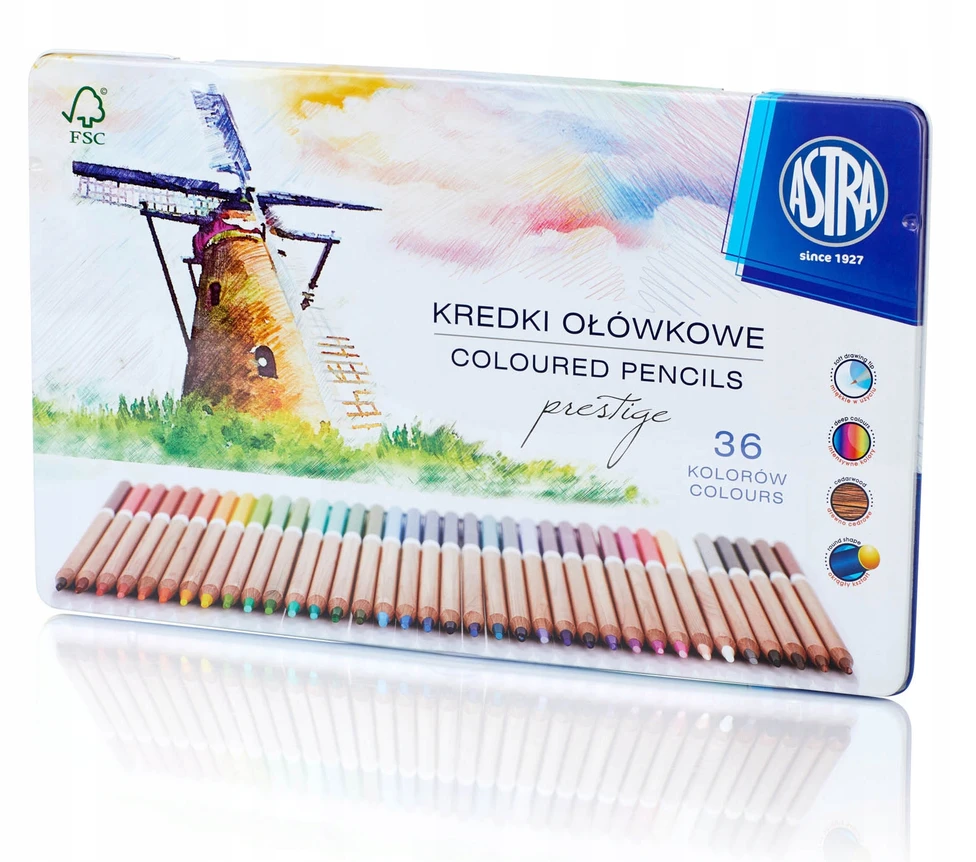 Spalvoti pieštukai Astra, 36 vnt
