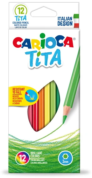 Spalvoti pieštukai Carioca Tita, 12 spalvų