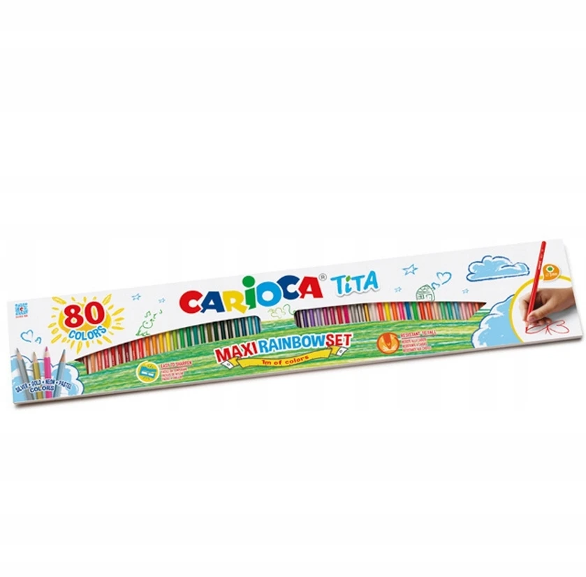 Spalvoti pieštukai CARIOCA TITATA - 80 vnt. - Vaivorykštė - Plona taisyti