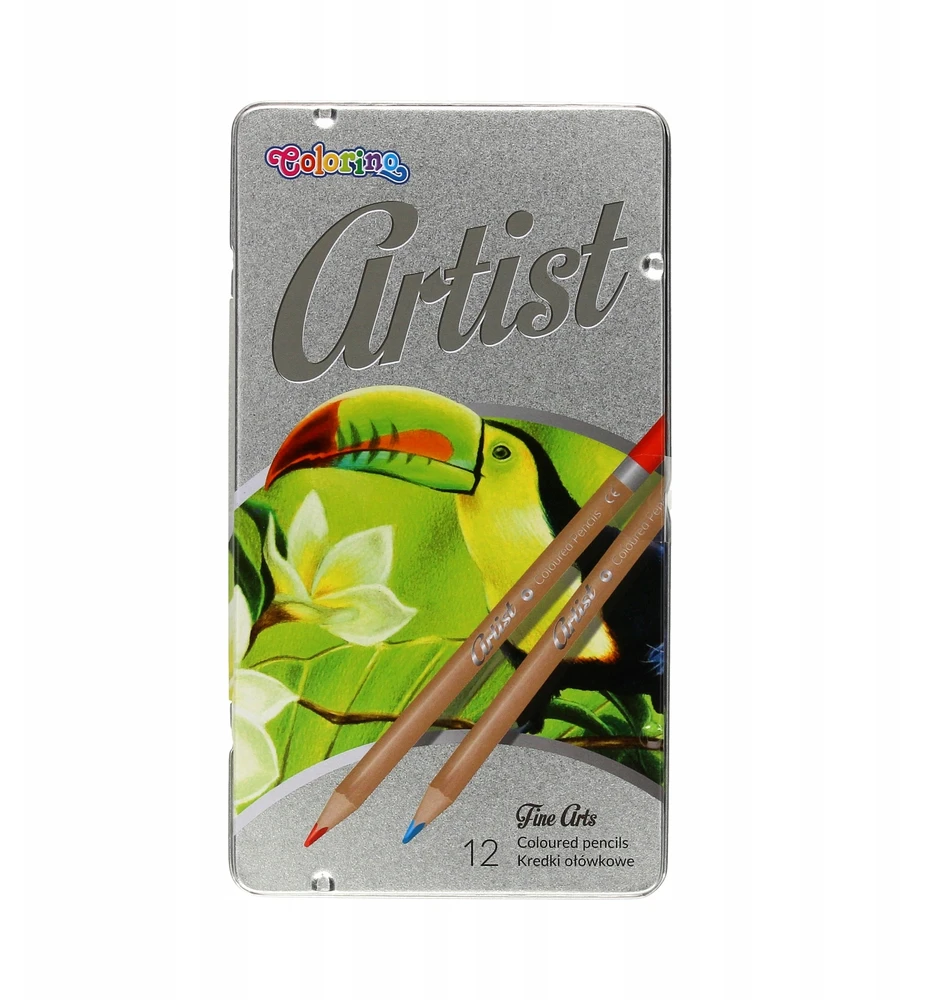 Spalvoti pieštukai COLORINO Artist 12 spalvų, metalinėje dėžutėje