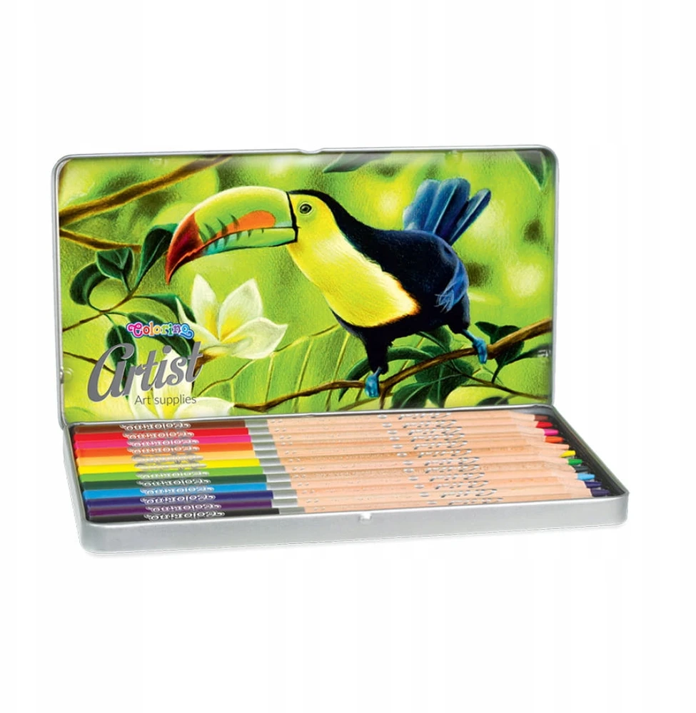 Spalvoti pieštukai COLORINO Artist 12 spalvų, metalinėje dėžutėje