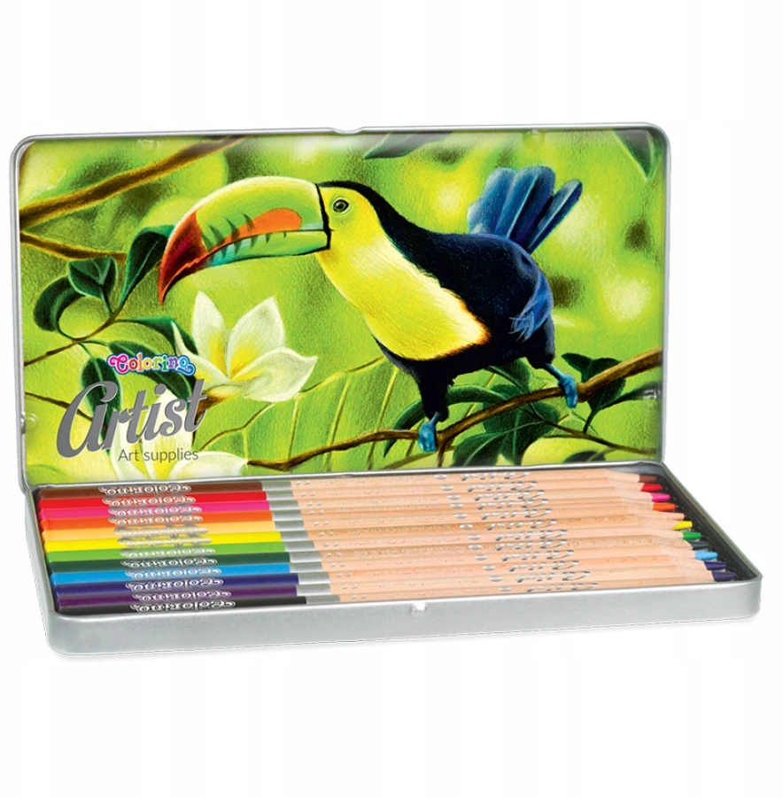 Spalvoti pieštukai COLORINO Artist 12 spalvų, metalinėje dėžutėje