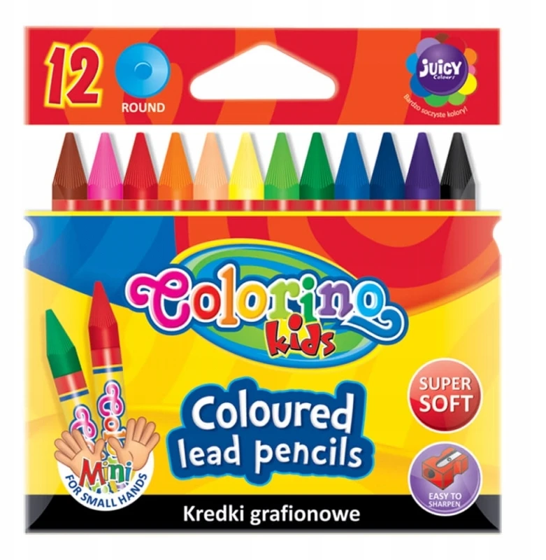 Spalvoti pieštukai Colorino Kids (12 spalvų)