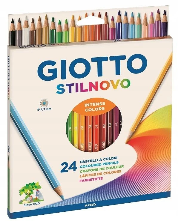 Spalvoti pieštukai Fila Giotto Stilnovo, 24 spalvų