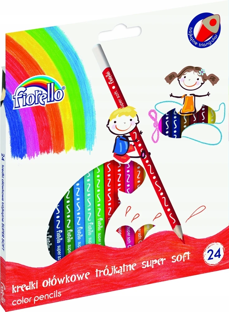 Spalvoti pieštukai FIORELLO Super Soft, 24 spalvų