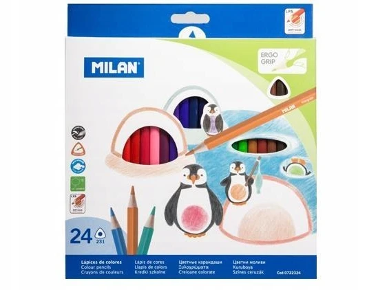 Spalvoti pieštukai Milan 324, 24 spalvų