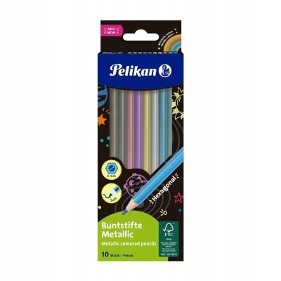 Pelikan Pieštukai spalvoti metallic 10sp