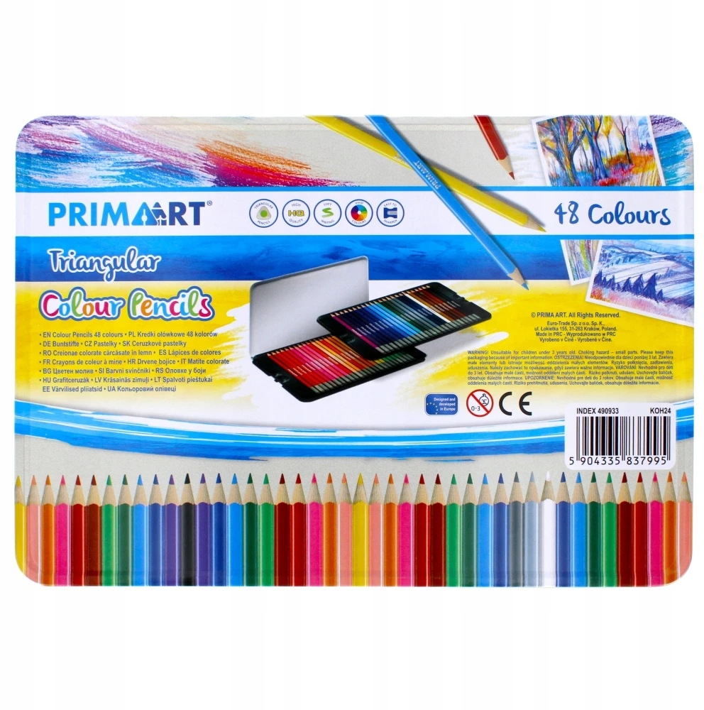 Starpak Spalvoti pieštukai Prima Art, 48 vnt., trikampiai