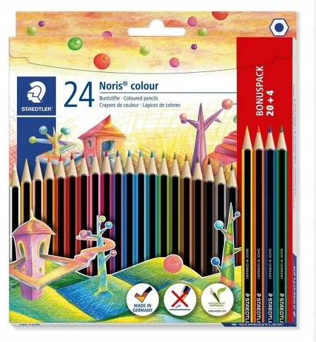 Spalvoti pieštukai Staedtler Noris Club, 24 spalvų