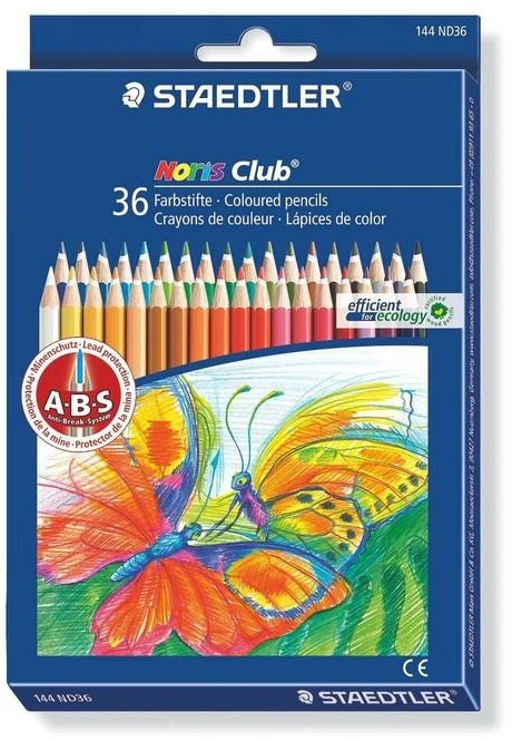 Spalvoti pieštukai STAEDTLER Noris Club 144, 36 spalvų.