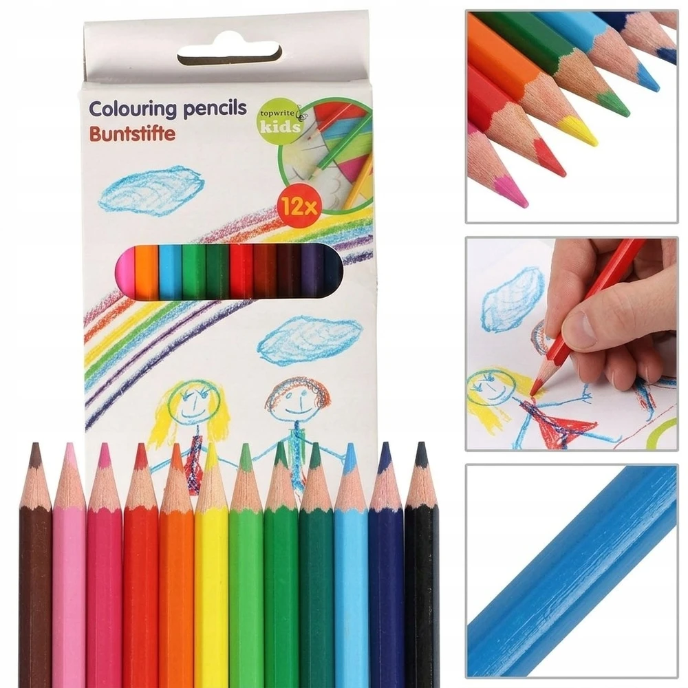 Topwrite - Pieštukas crayons 12 colours