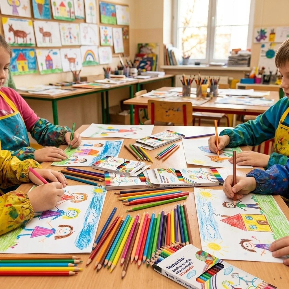 Topwrite - Pieštukas crayons 12 colours