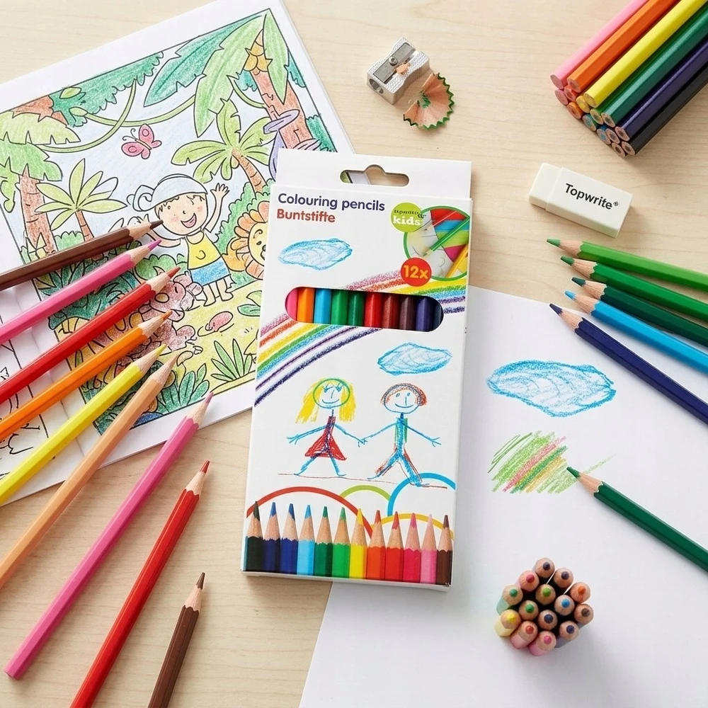 Topwrite - Pieštukas crayons 12 colours