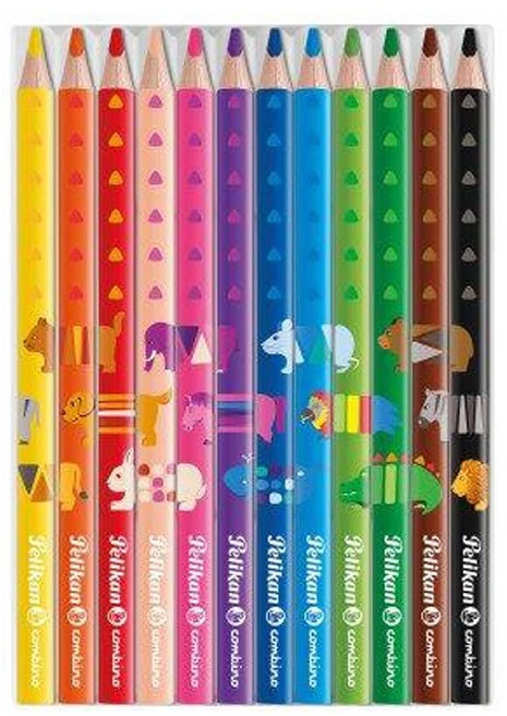 Pelikan Pieštukai spalvoti stori trikampiai 12sp COMBINO