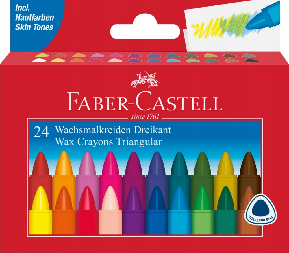Spalvoti pusiau riebūs pieštukai faber-castell 120024 (naudoti c)