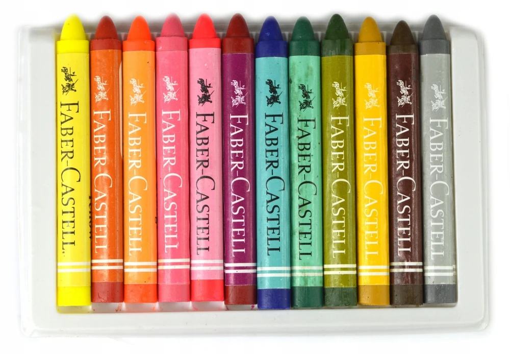 Spalvoti pusiau riebūs pieštukai faber-castell 120024 (naudoti c)
