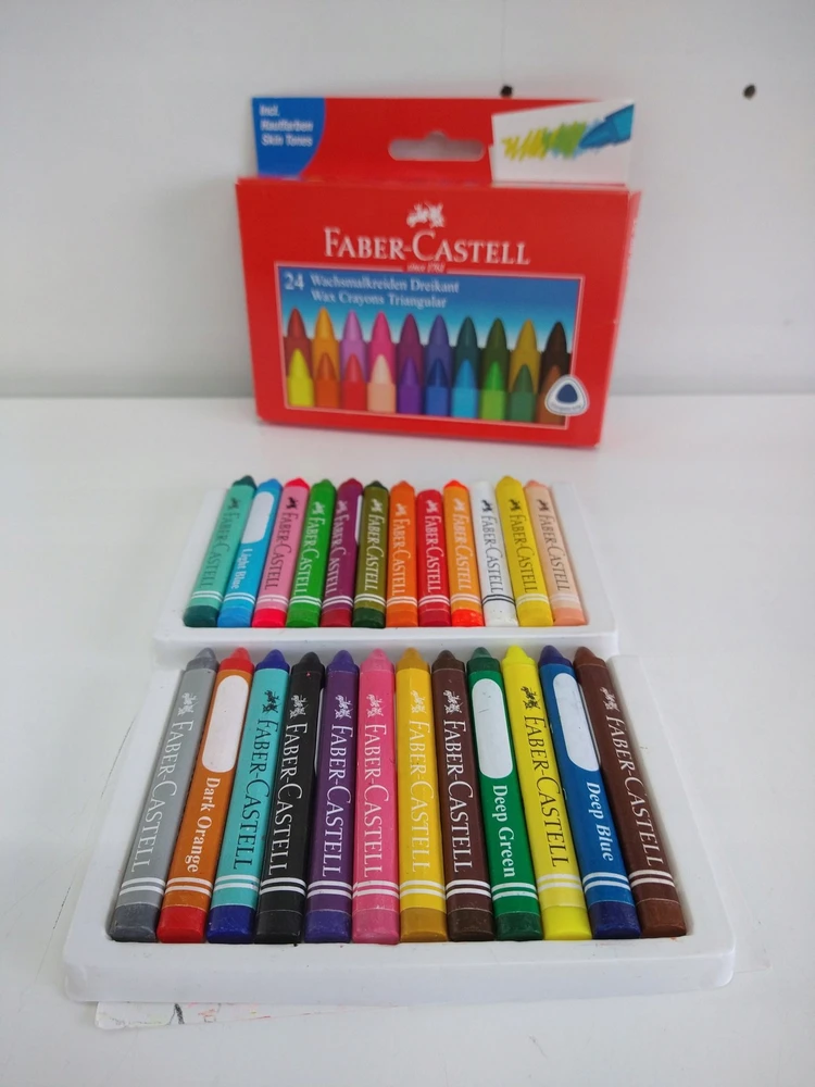Spalvoti pusiau riebūs pieštukai faber-castell 120024 (naudoti c)
