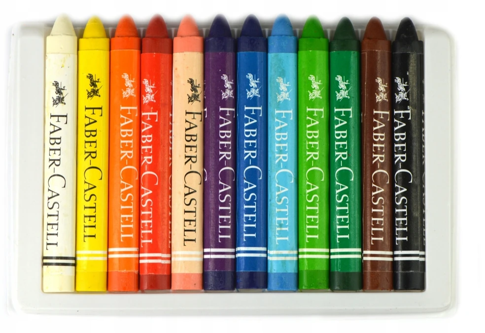 Spalvoti pusiau riebūs pieštukai faber-castell 120024 (naudoti c)