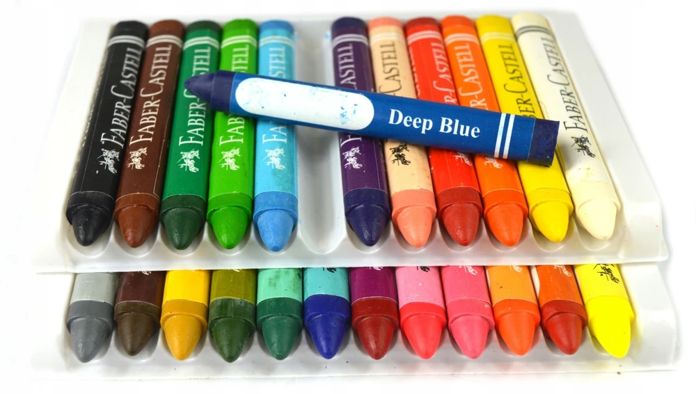 Spalvoti pusiau riebūs pieštukai faber-castell 120024 (naudoti c)