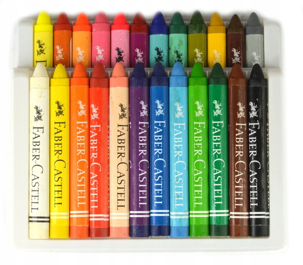 Spalvoti pusiau riebūs pieštukai faber-castell 120024 (naudoti c)