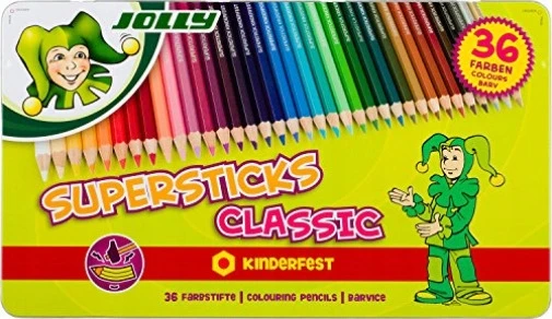 Spalvoti šešiabriauniai pieštukai Classic, Jolly, 36 spalvos