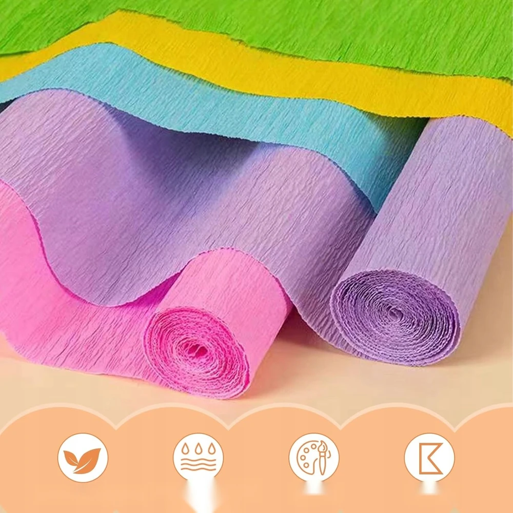 SPALVŲ RINKINYS IŠ 10 25X250CM JUOSTŲ POPIERINIŲ GĖLŲ DIY DARBAS