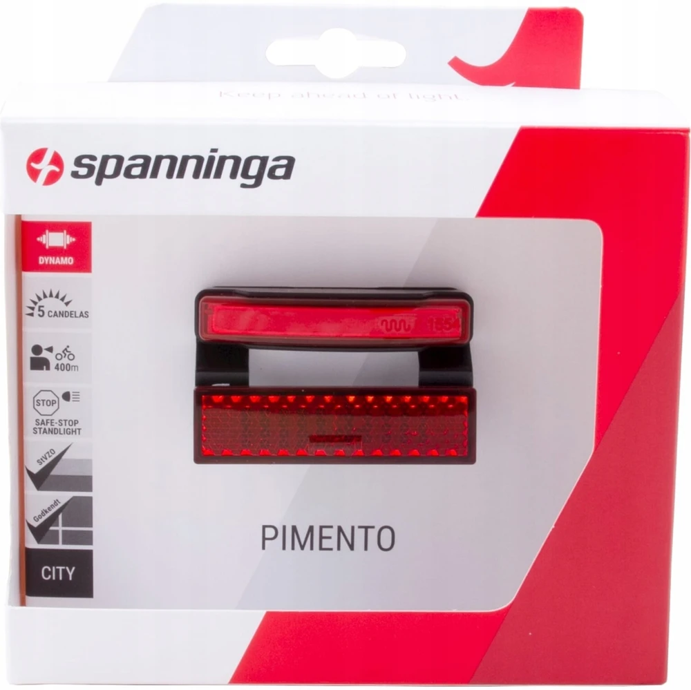 Spanninga Pimento galiniai žibintai su dynamo ir reflektoriumi